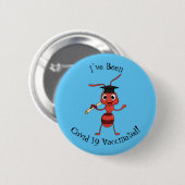 Niedlicher Happy Red Ameise Cartoon Button (Vorne & Hinten)