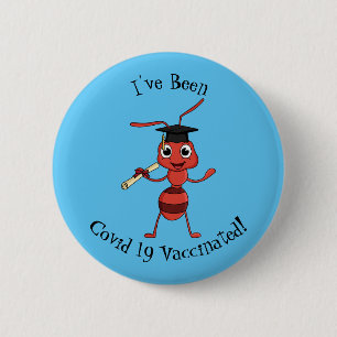 Niedlicher Happy Red Ameise Cartoon Button