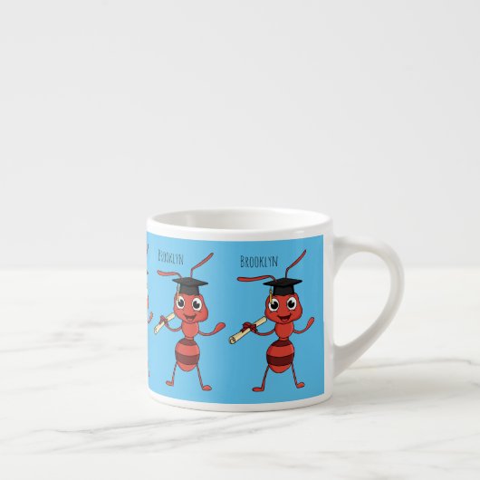 Niedlicher Happy Red Ameise Cartoon Espressotasse (Rechts)