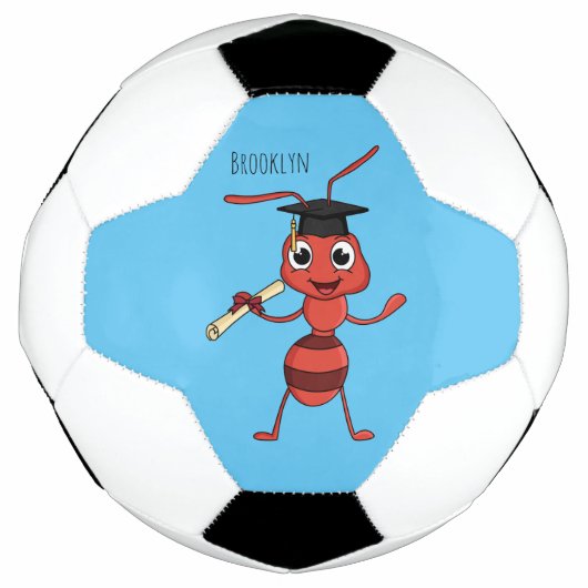 Niedlicher Happy Red Ameise Cartoon Fußball (Vorderseite)