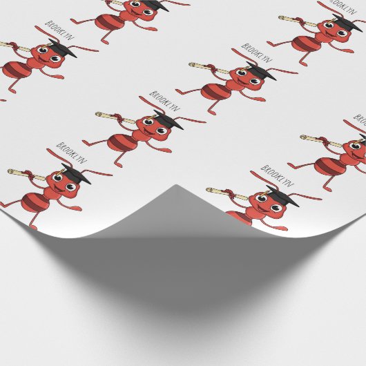Niedlicher Happy Red Ameise Cartoon Geschenkpapier (Ecke)