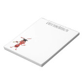 Niedlicher Happy Red Ameise Cartoon Notizblock (Rotiert)