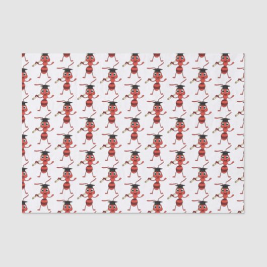 Niedlicher Happy Red Ameise Cartoon Seidenpapier (Vorderseite)