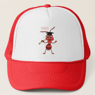 Niedlicher Happy Red Ameise Cartoon Truckerkappe