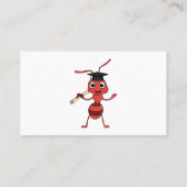 Niedlicher Happy Red Ameise Cartoon Visitenkarte (Rückseite)