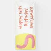 Niedlicher Happy-Rosa-Cartoon Banner (Vertikal)