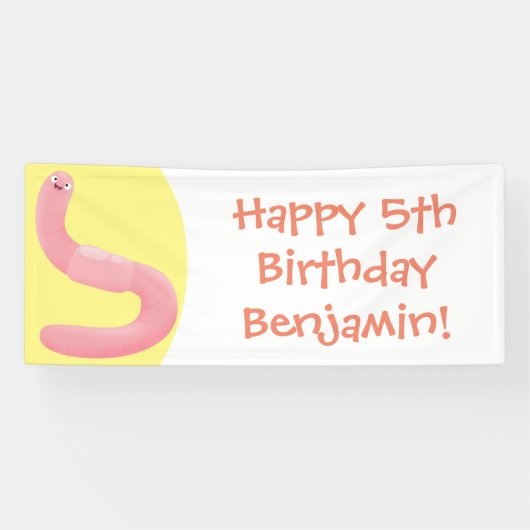 Niedlicher Happy-Rosa-Cartoon Banner (Horizontal)