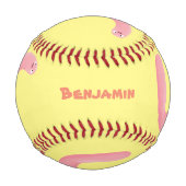 Niedlicher Happy-Rosa-Cartoon Baseball (Vorderseite)