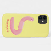 Niedlicher Happy-Rosa-Cartoon Case-Mate iPhone Hülle (Rückseite (Horizontal))