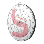 Niedlicher Happy-Rosa-Cartoon Dartscheibe (Vorderseite rechts)