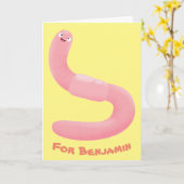 Niedlicher Happy-Rosa-Cartoon Karte (Gelbe Blume)