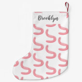 Niedlicher Happy-Rosa-Cartoon Kleiner Weihnachtsstrumpf (Rückseite)