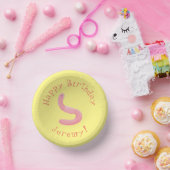 Niedlicher Happy-Rosa-Cartoon Pappteller (Party)