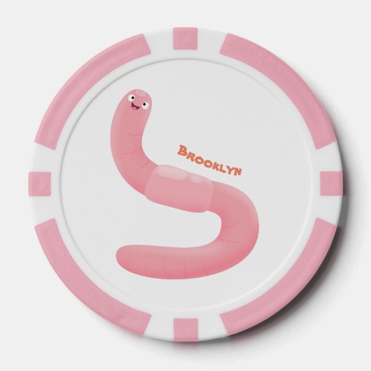Niedlicher Happy-Rosa-Cartoon Pokerchips (Vorderseite)