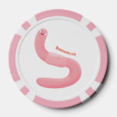 Niedlicher Happy-Rosa-Cartoon Pokerchips (Rückseite)