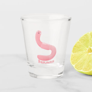Niedlicher Happy-Rosa-Cartoon Schnapsglas