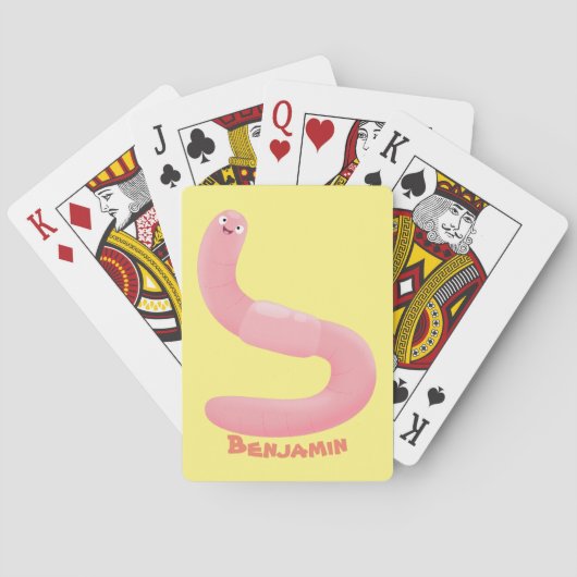 Niedlicher Happy-Rosa-Cartoon Spielkarten (Rückseite)