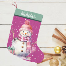 Niedlicher Happy Snowman mit Geschenk für Sie