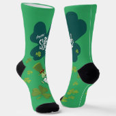 Niedlicher "Happy St. Patrick's Day" MaJk Turtle Socken (Gewinkelt)
