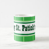Niedlicher Happy St. Patrick's Day Striped Green Kaffeetasse (Mittel)