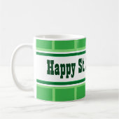Niedlicher Happy St. Patrick's Day Striped Green Kaffeetasse (Links)