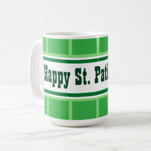 Niedlicher Happy St. Patrick's Day Striped Green Kaffeetasse