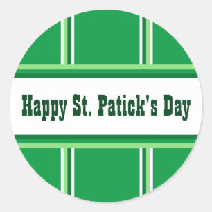 Niedlicher Happy St. Patrick's Day Striped Green Runder Aufkleber