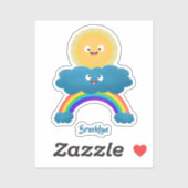 Niedlicher Happy Sun Cloud Regenbogen Cartoon Aufkleber (Blatt)