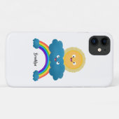 Niedlicher Happy Sun Cloud Regenbogen Cartoon Case-Mate iPhone Hülle (Rückseite (Horizontal))