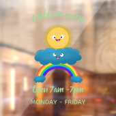 Niedlicher Happy Sun Cloud Regenbogen Cartoon Fensteraufkleber (Blatt 2)