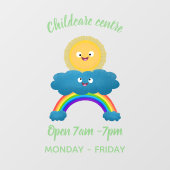 Niedlicher Happy Sun Cloud Regenbogen Cartoon Fensteraufkleber (Blatt)
