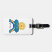 Niedlicher Happy Sun Cloud Regenbogen Cartoon Gepäckanhänger (Vorderseite horizontal)