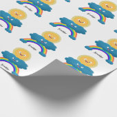 Niedlicher Happy Sun Cloud Regenbogen Cartoon Geschenkpapier (Ecke)