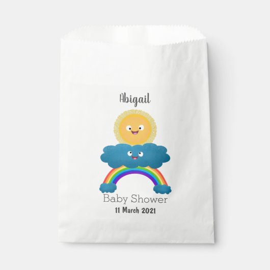 Niedlicher Happy Sun Cloud Regenbogen Cartoon Geschenktütchen (Vorderseite)