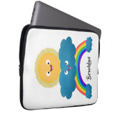 Niedlicher Happy Sun Cloud Regenbogen Cartoon Laptopschutzhülle (Vorne Rechts)