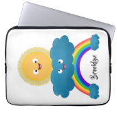 Niedlicher Happy Sun Cloud Regenbogen Cartoon Laptopschutzhülle (Vorderseite)