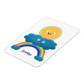 Niedlicher Happy Sun Cloud Regenbogen Cartoon Magnet (Linke Seite)