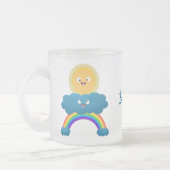 Niedlicher Happy Sun Cloud Regenbogen Cartoon Mattglastasse (Links)