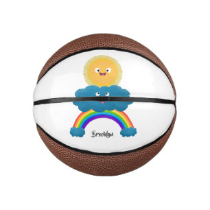 Niedlicher Happy Sun Cloud Regenbogen Cartoon Mini Basketball
