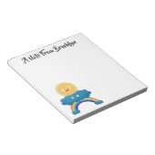 Niedlicher Happy Sun Cloud Regenbogen Cartoon Notizblock (angewinkelt)