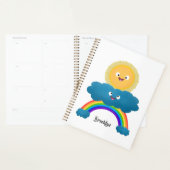 Niedlicher Happy Sun Cloud Regenbogen Cartoon Planer (Anzeige)