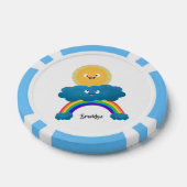 Niedlicher Happy Sun Cloud Regenbogen Cartoon Pokerchips (Einzeln)