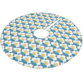 Niedlicher Happy Sun Cloud Regenbogen Cartoon Polyester Weihnachtsbaumdecke (Schrägansicht)