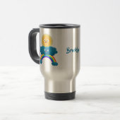 Niedlicher Happy Sun Cloud Regenbogen Cartoon Reisebecher (Vorderseite Links)