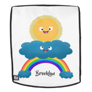 Niedlicher Happy Sun Cloud Regenbogen Cartoon Rucksack