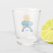 Niedlicher Happy Sun Cloud Regenbogen Cartoon Schnapsglas (Rückseite)