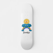 Niedlicher Happy Sun Cloud Regenbogen Cartoon Skateboard (Vorne)
