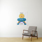 Niedlicher Happy Sun Cloud Regenbogen Cartoon Wandteppich (Beispiel)