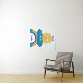 Niedlicher Happy Sun Cloud Regenbogen Cartoon Wandteppich (Beispiel (Horizontal))