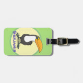 Niedlicher Happy Toucan lächelnder Cartoon Gepäckanhänger (Vorderseite horizontal)